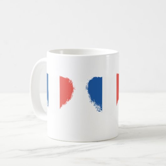 Happy Bastille Day Hearts Coffee Mok (Voorkant links)