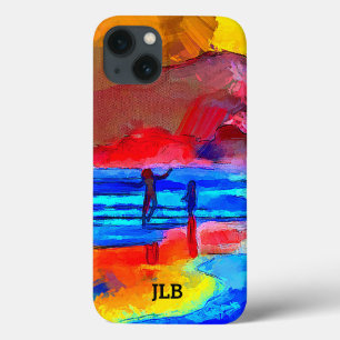 Happy Beach Dancer Primaire kleuren iPhone 13 Hoesje