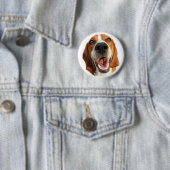 Happy Beagle Pinback Button (In situ)
