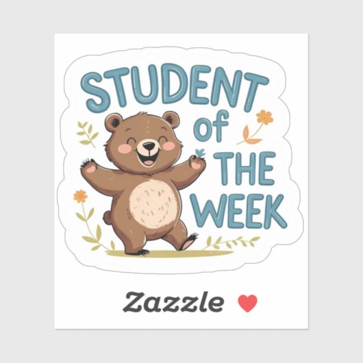 Happy Bear "Student of the Week" Reward Sticker  (Feuille)