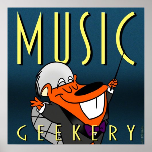Happy Beaver 9" x9" poster : Music Geekery (Devant)