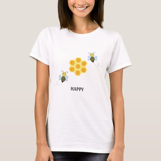 Happy Bee and Honeycomb T-Shirt (Devant)