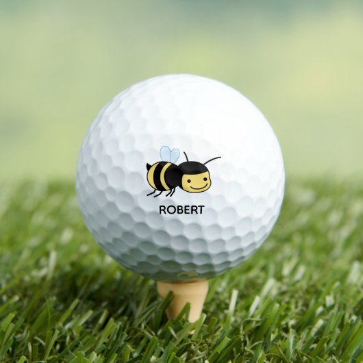 Happy Bee Custom Name Golfballen (Insitu Shirt)