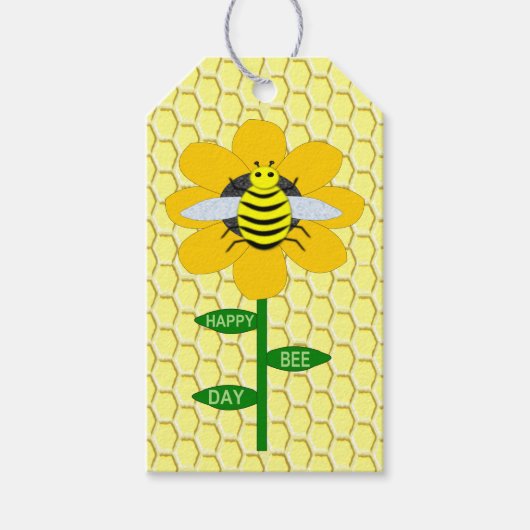 Happy bee Day Birthday Bumblebee Aangepast Cadeaulabel (Voorkant)