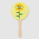 Happy bee Day Birthday Bumblebee Aangepast Handwaaier (Voorkant)