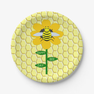Happy bee Day Birthday Bumblebee Papieren Bordje