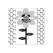 Happy bee Day Birthday Bumblebee Rubberstempel (Afrduk)