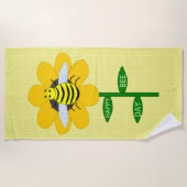 Happy bee Day Birthday Bumblebee Strandlaken (Voorkant)