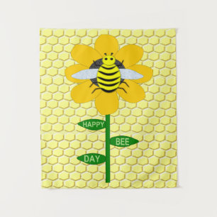 Happy bee Day Birthday Bumblebee Wandkleed