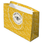 Happy Bee-Day Honey Bee Yellow Groot Cadeauzakje (Achterkant Gekanteld)