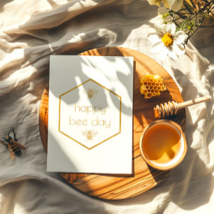 Happy Bee Day Honeycomb Folie Verjaardag Kaart