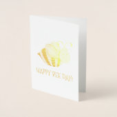 Happy bee Day Striped Bumblebee Bday Birthday Folie Kaarten (Voorkant)
