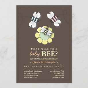 Happy bee Family Couples Baby Gender onthulling Pa Kaart