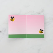 Happy Bee Flower Garden Custom BIRTHDAY BEDANKT (Binnen)