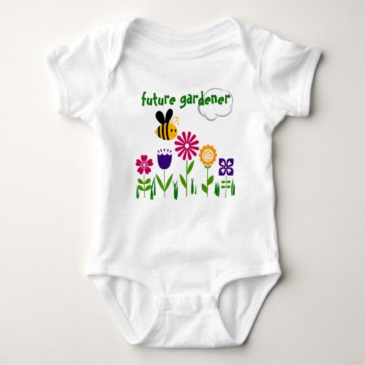 Happy Bee Flower Garden FUTURE GARDENER Romper (Voorkant)