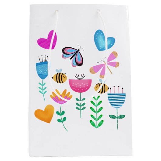 Happy Bee Garden Medium Cadeauzakje (Voorkant)