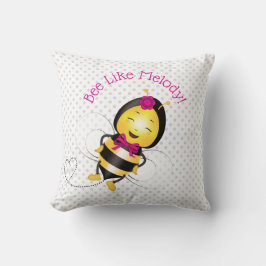 Happy Bee Girl-Sierkussennen Kussen