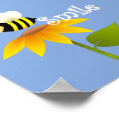 Happy Bee/ Nursery Decor Poster (Hoek)