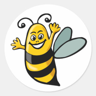 Happy Bee Ronde Sticker