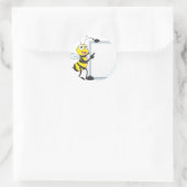 Happy Bee Ronde Sticker (Tas)