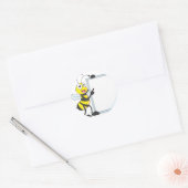 Happy Bee Ronde Sticker (Envelop)