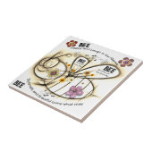 Happy Bee Sayings Fleurs Positive Carreaux en céra (Côté)