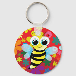 Happy bee sleutelhanger