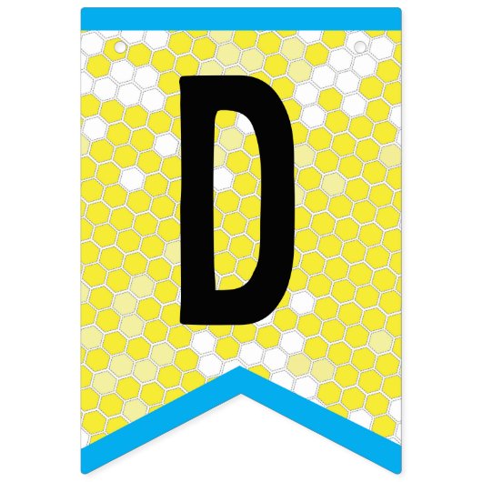 Happy Bee Theme Anniversaire Drapeaux de Bunting (Troisième drapeau)