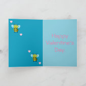Happy Bee Valentijnsdag Kaart (Binnen)