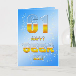Happy Beer day 61st birthday card Kaart
