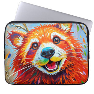Happy Beer Expressieve abstracte dierenkunst Laptop Sleeve