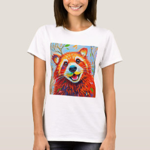 Happy Beer Expressieve abstracte dierenkunst T-shirt
