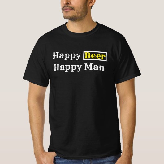 Happy Beer Happy Man R T-shirt (Voorkant)