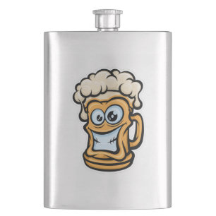 Happy Beer Mok, grappige illustratie Flacon