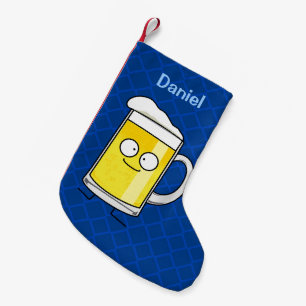 Happy Beer mok stein schuim drink vrolijk alcohol Kleine Kerstsok