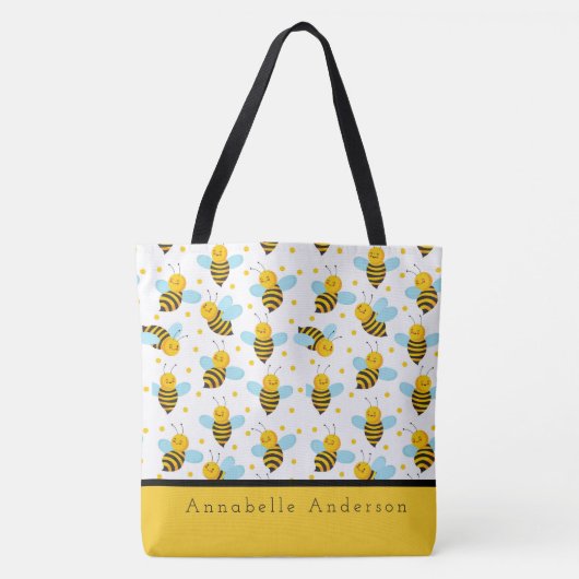 Happy Bees Personnalisent le Sac fourre-tout (Devant)