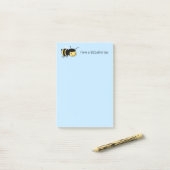 Happy BeeUtiful (Mooi) Dag Blauw Post-it® Notes (Op bureau)