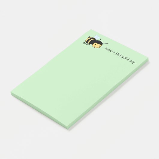 Happy BeeUtiful (Mooi) Dag Groen Post-it® Notes (Schuin)
