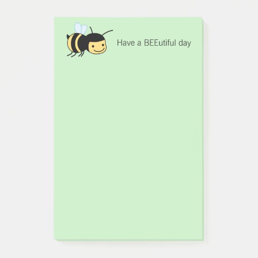Happy BeeUtiful (Mooi) Dag Groen Post-it® Notes (Voorkant)