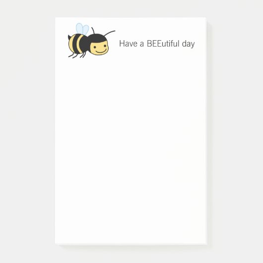 Happy BeeUtiful (Mooie) Dag Post-it® Notes (Voorkant)