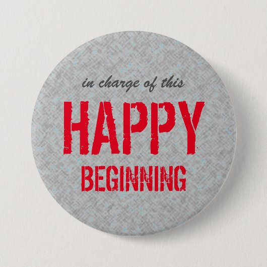 Happy Beginning Optimistic Quote Ronde Button 7,6 Cm (Voorkant)