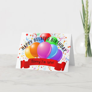 Happy Belated Birthday Kaart