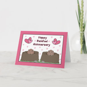 Happy Belated Groundhog Day Jubileum Kaart