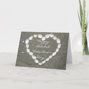 Happy Belated Valentijnsdag Seashell-klepkaart Feestdagen Kaart