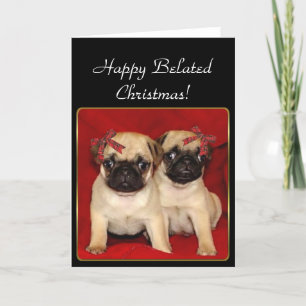 Happy Belatedc-wenskaart voor Kerstmis Feestdagen Kaart
