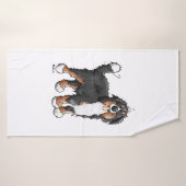 Happy Bernese Mountain Dog - Comic - Chiens - Cart (Serviette de bain)