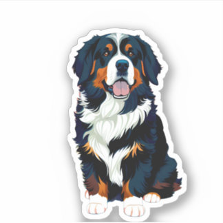 Happy Bernese Mountain Dog Sticker