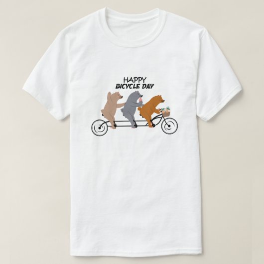 Happy Bicycle Day Cool T-shirt classique (Design devant)