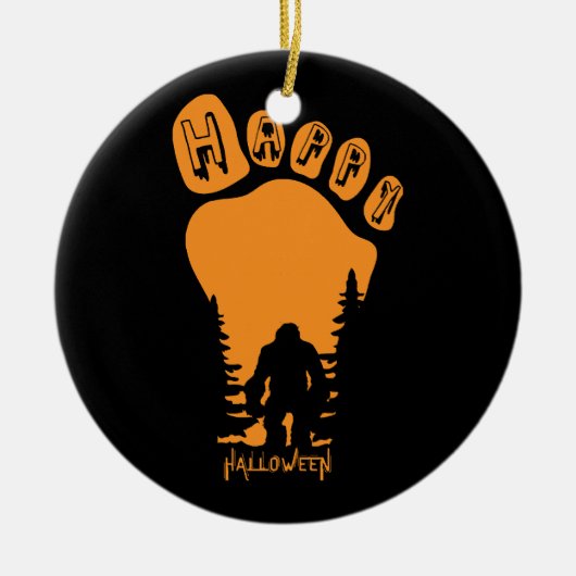Happy Big Foot Halloween Keramisch Ornament (Voorkant)