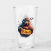 Happy Bigfoot Sasquatch Mugshot Search Team Glas (Voorkant)